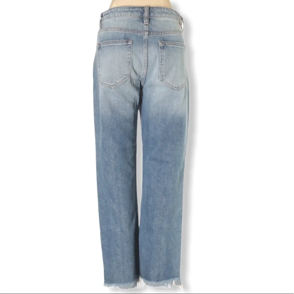 HIDDEN High Rise Distressed Knees Raw Hem Jeans - Picture 2 of 5